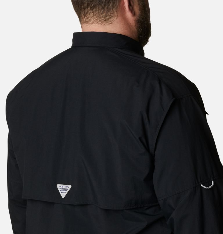 Men's Columbia PFG Bahama II Long Sleeve Shirts Black | Plus Size CA-F8506